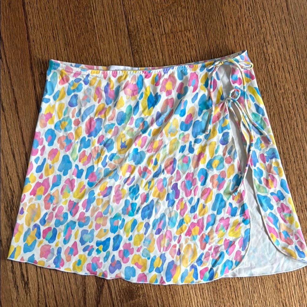 Onia Women's colorful leopard Swim Coverup Skirt